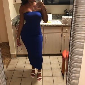 Blue tube dress